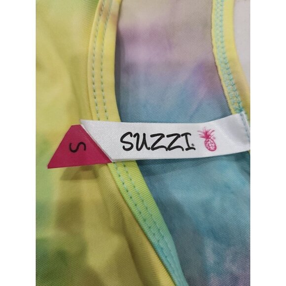 Suzzi Small Cropped Tank Multi Colored Tie Dyed Top NWT Small - Picture 5 of 7